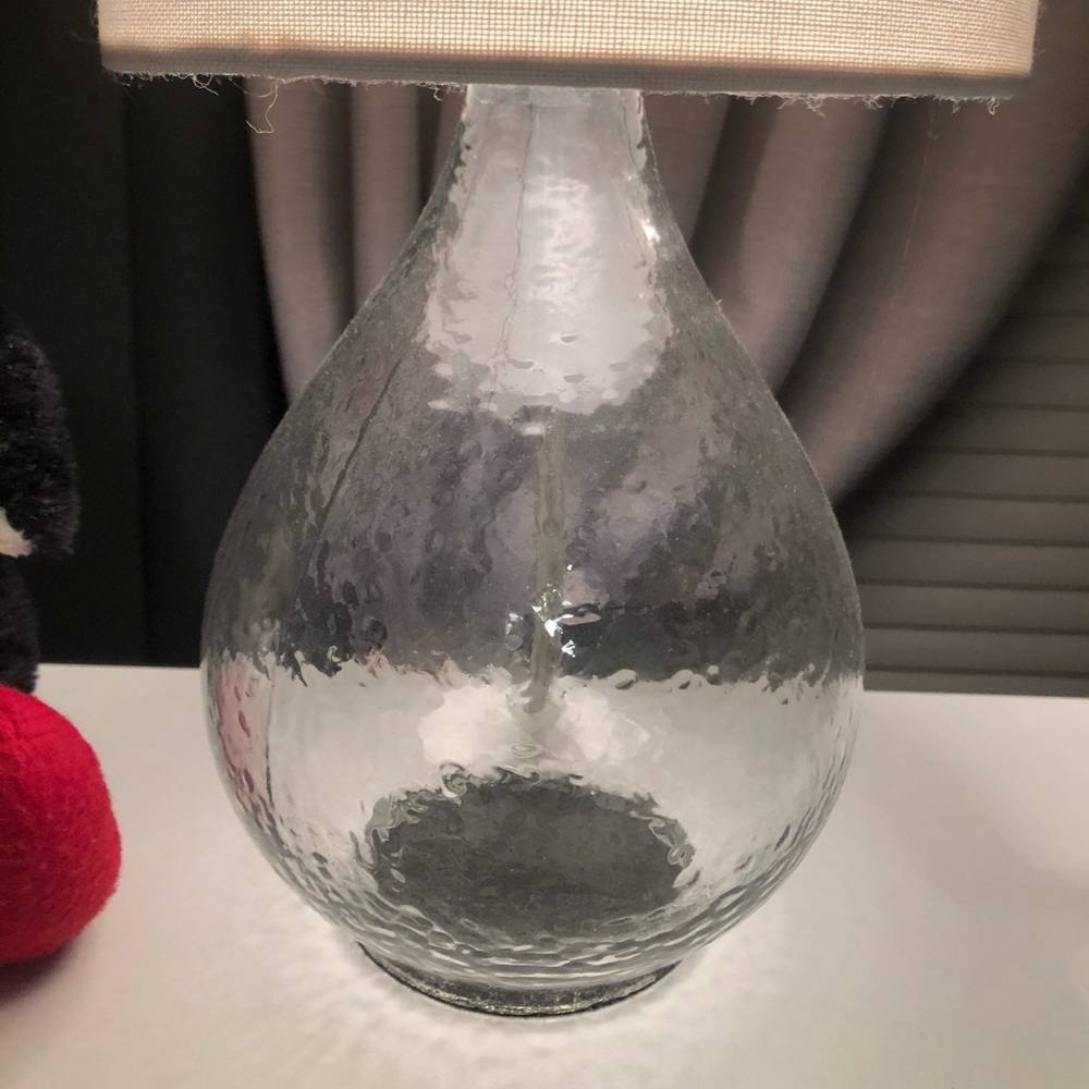 Target Small Clear-glass lamp w/ White lampshade - Picture 2 of 5